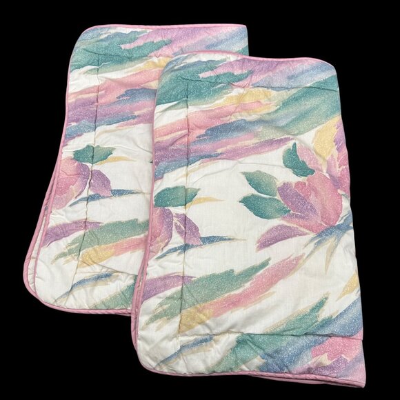 Croscill Other - Vintage Croscill Sedona Quilted Pillow Shams 80s Floral Pastels Pillowcases
